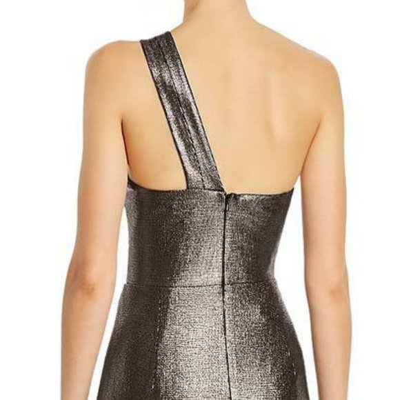 Aidan by Aidan Mattox Metallic Cut-Out Formal Gown - Picture 3 of 4